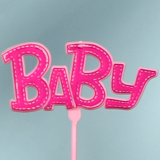 "BABY" Pick, Sign, Cake Topper - Metallic Pink on Matte Pink (Lot of 1 Bag - 12 Picks Per Bag) SALE ITEM "BABY" Pick, Sign, Cake Topper - Metallic Pink on Matte Pink (Lot of 1 Bag - 12 Picks Per Bag) SALE ITEM
